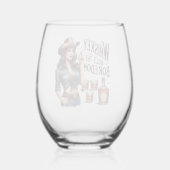 Retro Cowgirl Drinkware Set - Whiskey doodt de jon Wijnglas Zonder Voet (Achterkant)