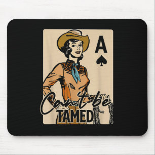 Retro Cowgirl Kaart Kan Niet Getemd Worden Western Muismat