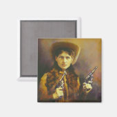 Retro  Cowgirl Magneet (Voorkant / Achterkant)