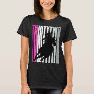 Retro Cowgirl op 32ste Rodeo Horse Queen Barr T-shirt