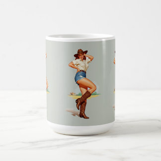 Retro Cowgirl Pin-up Art Koffiemok