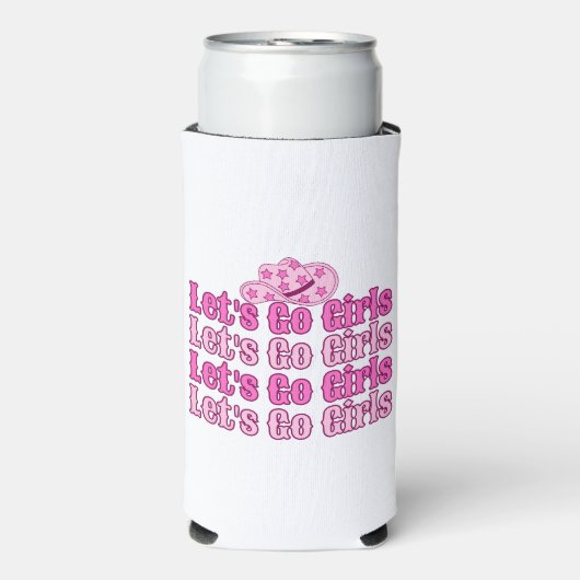 Retro Cowgirl Roze Bruid Seltzer Koelbox (Seltzer Voorkant)