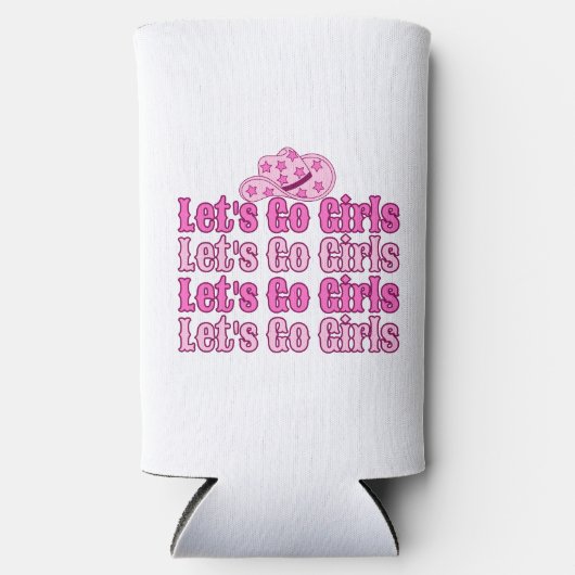 Retro Cowgirl Roze Bruid Seltzer Koelbox (Voorkant)