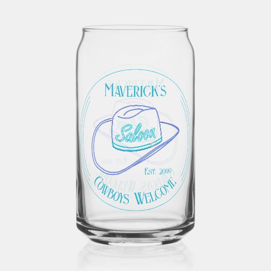 Retro Cowgirl Saloon Peut Bière Boire (Recto)