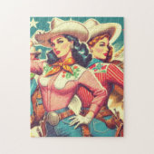 Retro Cowgirls Pin-ups Legpuzzel (Verticaal)