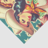 Retro Cowgirls Pin-ups Tissuepapier (Detail)