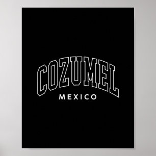 Retro Cozumel Mexico Nostalgische Preppy Dames Poster