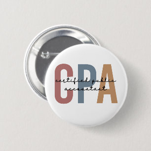 Retro CPA Certified Public Accountant Ronde Button 5,7 Cm