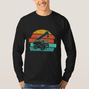 Retro Crane Truck Crane Operator Lift Cran T-shirt