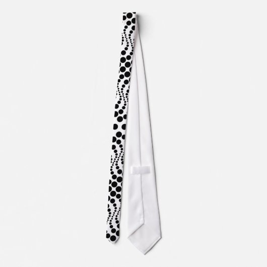 Rétro cravate blanche noire classique de vague de (Dos)