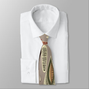 Rétro cravate géométrique vintage de "feuille" de