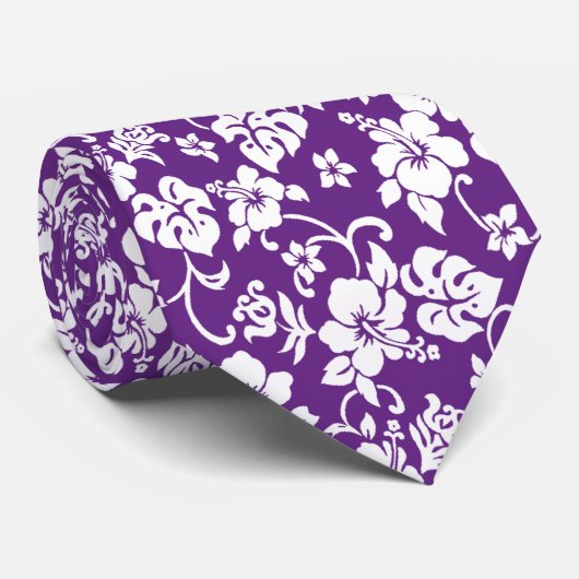 Rétro cravate hawaïenne pourpre d'impression (Roulé)