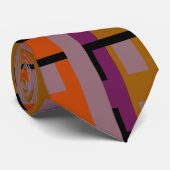 Rétro cravate jaune, orange, Brown, noire d'art (Roulé)