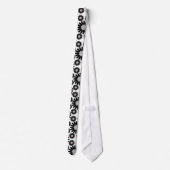 rétro cravate noire et blanche de motif de fleur (Dos)