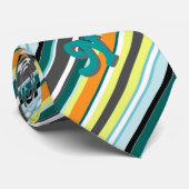 rétro cravate rayée de monogramme (Roulé)