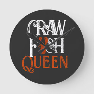 Retro Crawfish Queen Seafood Ronde Klok