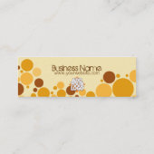 Retro Cream Bubbles MiniBusiness-Kaart Mini Visitekaartje (Achterkant)