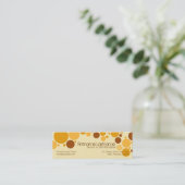 Retro Cream Bubbles MiniBusiness-Kaart Mini Visitekaartje (Staand voorkant)