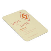 Retro Cream & Burnt Sinaasappel Geometrisch Modern Magneet (Rechterzijde)