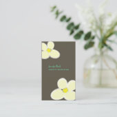 RETRO CREAM PLUMERIAS/DIY ACHTERGRONDKLEUR VISITEKAARTJE (Staand voorkant)