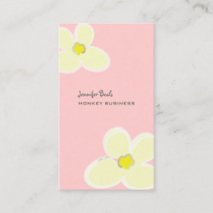 RETRO CREAM PLUMERIA'S/DIY Achtergrondkleur Visitekaartje
