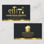 Retro Creative Gold Handyman Tools Home Remodeling Visitekaartje (Voorkant / Achterkant)