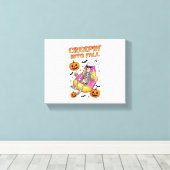 Retro Creepin in de Herfst Halloween Canvas Afdruk (Insitu (Houten vloer))