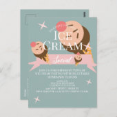 Retro Crème de glace Social Flyer Invitation (Devant / Derrière)