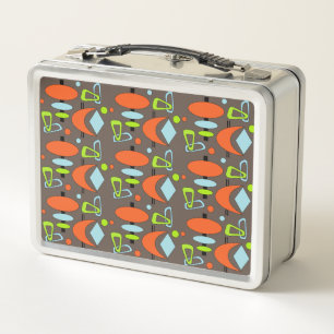 Retro Crescent Totem Shapes Metal Lunch Box