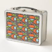 Retro Crescent Totem Shapes Metal Lunch Box (Voorkant)
