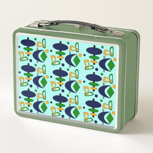 Retro Crescent Totem Shapes Metal Lunch Box (Achterkant)
