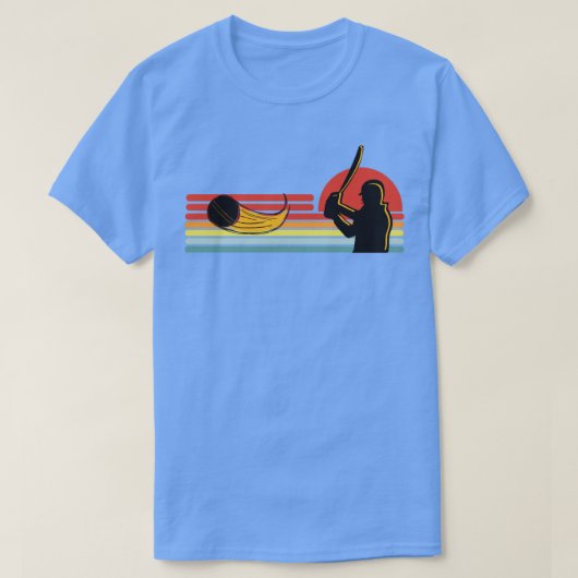 Retro Cricket Player1 T-shirt (Design voorkant)
