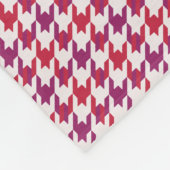 Retro crimson red paars houndstooth plaid fleece deken (Hoek)