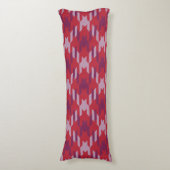 Retro crimson red paars houndstooth plaid lichaamskussen (Voorkant Verticaal)