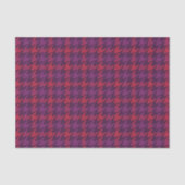 Retro crimson red paars houndstooth plaid tissuepapier (Voorkant)