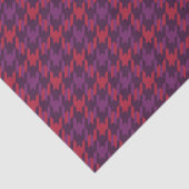 Retro crimson red paars houndstooth plaid tissuepapier (Detail)