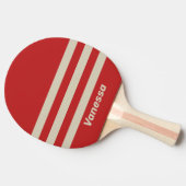 Retro Crimson Three Across Striping with Name Tafeltennisbatje (Zijkant)
