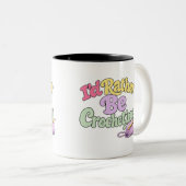 Retro Crochet Style Two-Tone Coffee Mug (Devant droit)