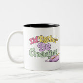 Retro Crochet Style Two-Tone Coffee Mug (Gauche)