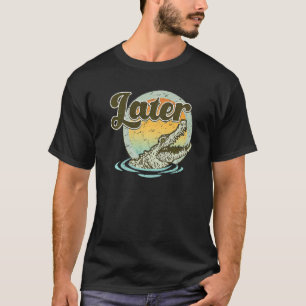 Retro Crocodile laat de Sunset Natuur Lazy Croc ne T-shirt