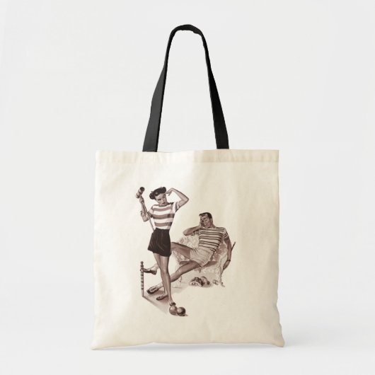Retro Croquet Game Tote Bag (Voorkant)