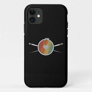 Retro Cross Stich iPhone 11 Hoesje