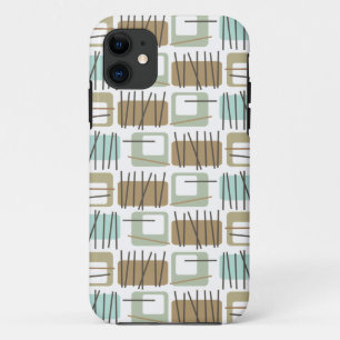 Retro Crosshatch Patterned Hoesje-Mate ID™ iPhone 11 Hoesje