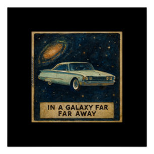 Retro Cruiser in de diepe ruimte Perfect Poster
