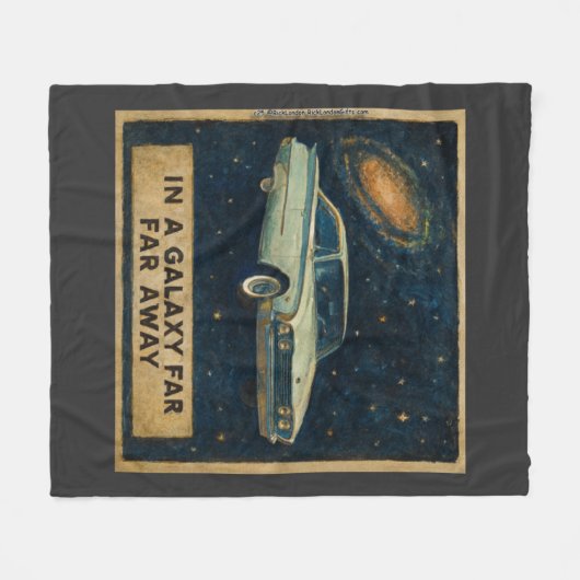 Retro Cruiser in Deep Space Fleece Deken (Voorkant (Horizontaal))