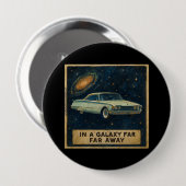 Retro Cruiser in Deep Space  Ronde Button 4,0 Cm (Voorkant /achterkant)