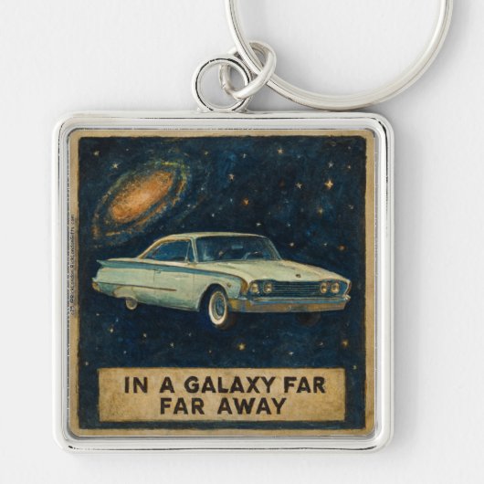 Retro Cruiser in Deep Space Sleutelhanger (Voorkant)