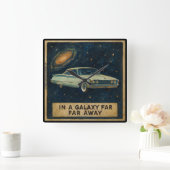 Retro Cruiser in Deep Space  Vierkante Klok (Huis)