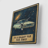 Retro Cruiser in Deep Space  Vierkante Klok (Hoek)