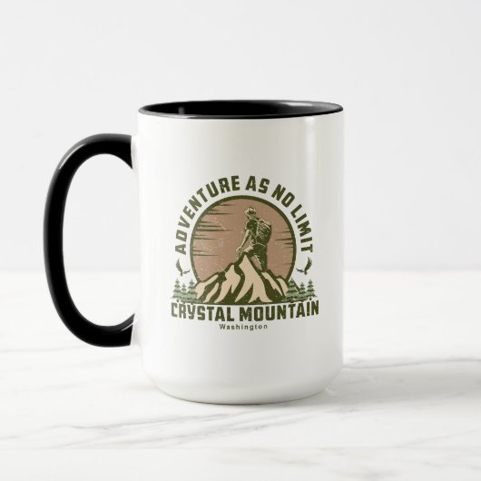 Retro Crystal Mountain Hike Sunset T-shirt Mok (Links)